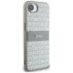 4. DKNY Repeat Texture Pattern with Tonal Stripe iPhone 16e Case - Beige