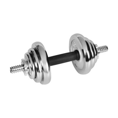 9. REBEL ACTIVE ADJUSTABLE CHROME DUMBBELLS IN CASE WITH BAR, 20 KG SET