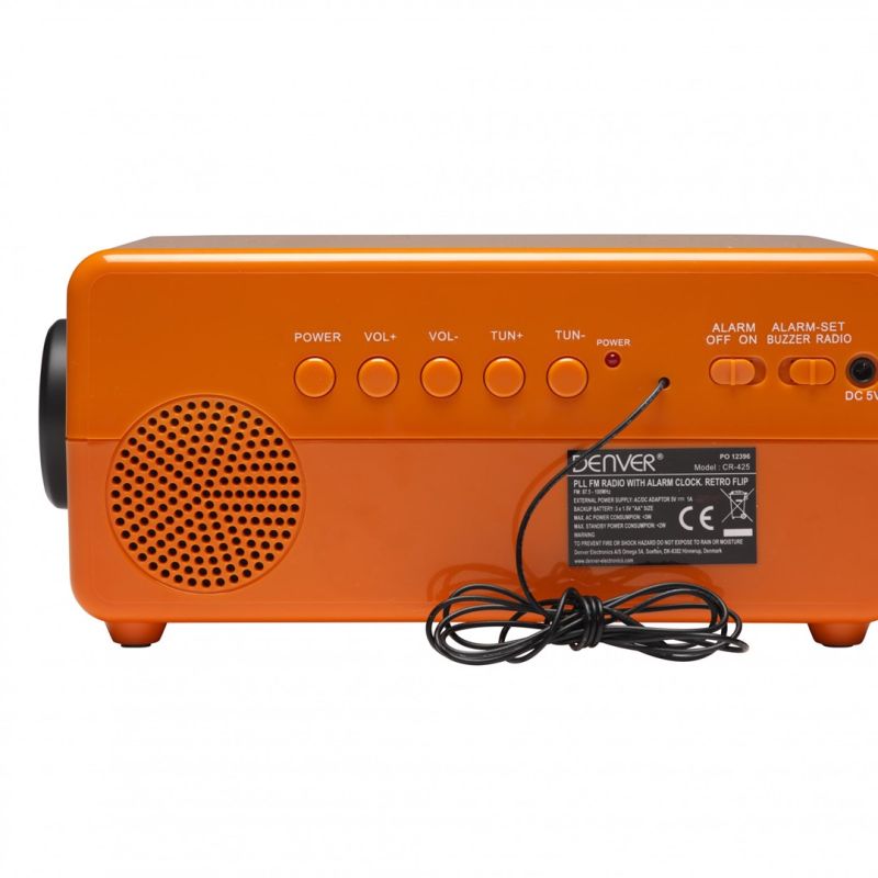 5. Denver CR-425 Retro Clock Radio Orange