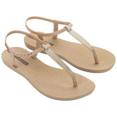7. Ipanema Sandal Class women's flip-flop sandals, light beige with gold