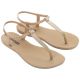 7. Ipanema Sandal Class women's flip-flop sandals, light beige with gold
