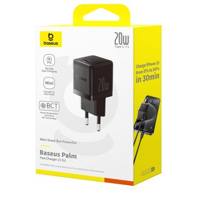 6. Baseus Palm 20W USB-C Wall Charger - Black
