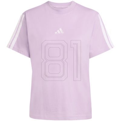 2. adidas Essentials 3-Stripes Cotton Women's T-Shirt Light Purple JV7362