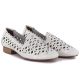 4. Women's leather openwork shoes, white Jezzi OL50-1