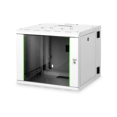 2. Digitus Unique 19" 9U 600x600 wall-mounted network cabinet, glass door, gray, sectional, folded, 100kg