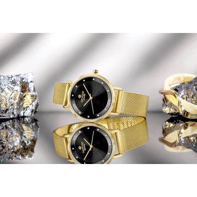 7. Giewont Sapphire Gold Black Women's Watch GW4130-B3