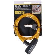 DUNLOP SPIRAL BIKE LOCK WITH KEY 1.2x65CM - YELLOW