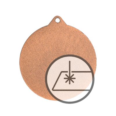 Medal with engraving on laminate