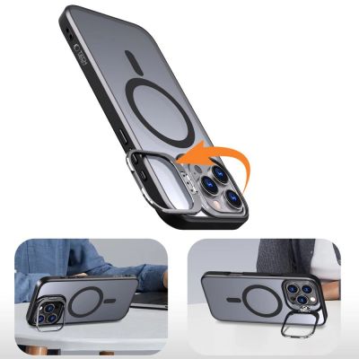 2. Tech-Protect MagStand MagSafe Case with Stand for iPhone 16 Pro - Semi-Transparent