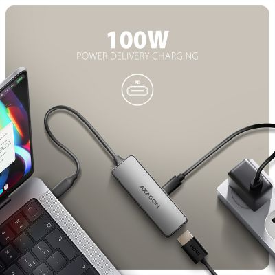3. Axagon RVC-HI8KPD, USB-C -> HDMI 2.1 reducer / adapter, 8K/60Hz, 4K/144Hz, HDR10+, PD100W 0.16 m USB Type-C HDMI + USB Type-C