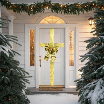 10. DOOR BOW 33x42CM GOLDEN RIBBON