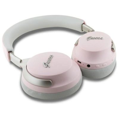 4. Guess Bluetooth ANC/ENC Headphones GUBHC22PSBCSMP Pink DB Metal Script Logo