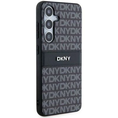 3. DKNY Leather Mono Stripe & Metal Logo case for Samsung Galaxy S24 - black