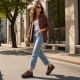 12. Women's leather platform sneakers, brown, Filippo DP6119