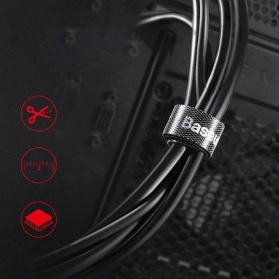 9. Baseus Rainbow Circle hook and loop Straps - Velcro tape Velcro cable organizer 3m black (ACMGT-F01)