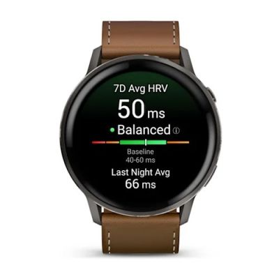 12. Garmin Venu 4 3.56 cm (1.4") AMOLED 45 mm Digital 454 x 454 px Touchscreen Black Wi-Fi GPS