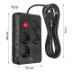 7. MACLEAN POWER STRIP, EXTENSION CORD 4 OUTLETS + 3XUSB, 110-240V AC 50/60HZ, 2.1A MAX 2500W, 1.5M, BLACK MCE392 B