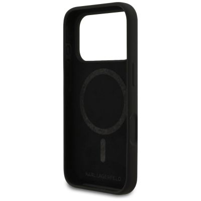 7. Karl Lagerfeld Silicone Karl Sketch & Logo MagSafe Case for iPhone 17 Pro - Black
