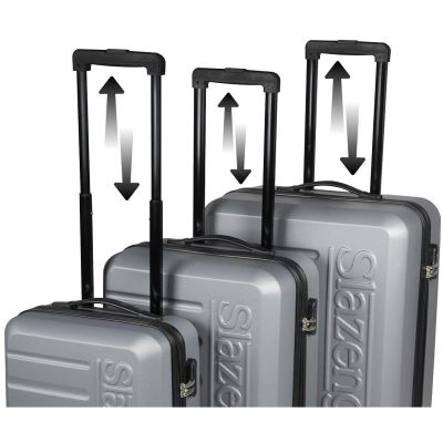 70. SET OF 3 SUITCASE 18, 22, 26 INCHES SILVER SLAZENGER