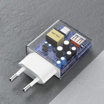 4. GaN Dudao A30EU 30W USB-A / USB-C Wall Charger - White