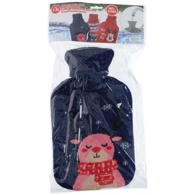 3. RUBBER HOT WATER BOTTLE IN ALPINA CASE 1.7L NAVY BLUE
