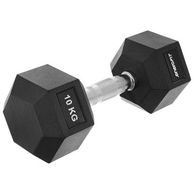 5. HEX RUBBER Dumbbell 10 KG ENERO FIT