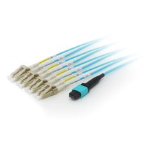 MTP Multimode LC Multi-Mode Fiber Optic Cable 15.0m 50/125 Micron OM4 Aquamarine