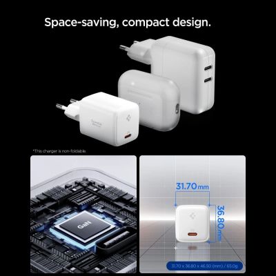 3. Spigen EE451EU Essential USB-C 45W Wall Charger - White