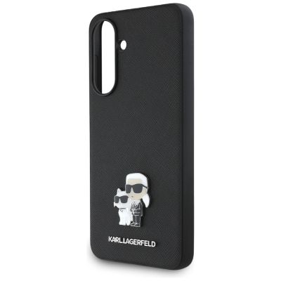 5. Karl Lagerfeld Saffiano Case w/ K&C Metal Logo for Samsung Galaxy A56 - Black