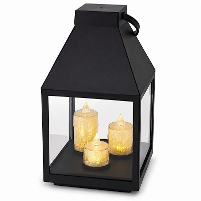 LED LANTERN 25CM 3 CANDLES SASKA GIFT & DECOR
