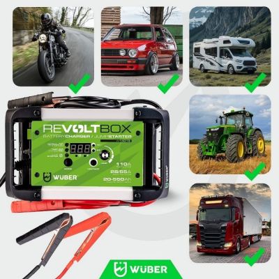7. Automatic Battery Charger with 110 A Jump Start W14015 WUBER