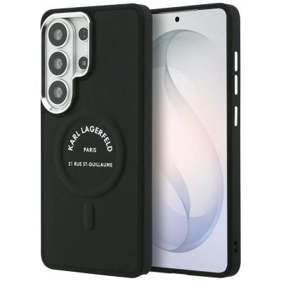 Karl Lagerfeld Embossed Ring RSG Logo MagSafe Case for Samsung Galaxy S26 Ultra - Black