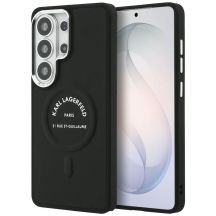 Karl Lagerfeld Embossed Ring RSG Logo MagSafe Case for Samsung Galaxy S26 Ultra - Black