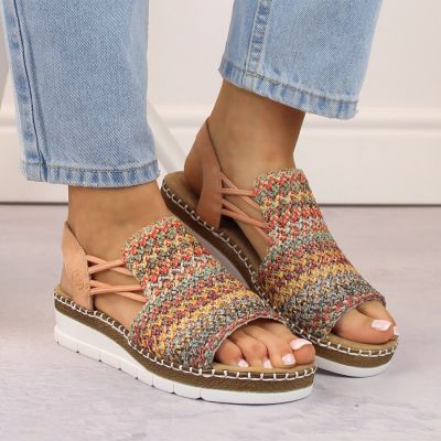 6. Comfortable Rieker W RKR669 multicolor sandals