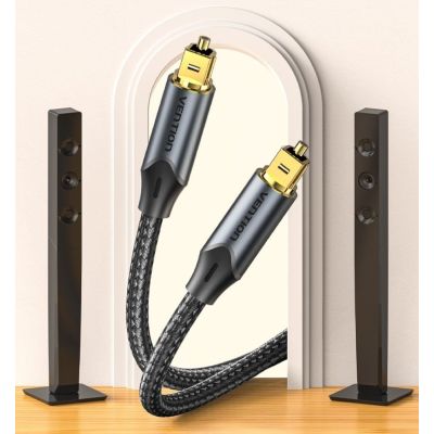 4. Vention Braided Optical Audio Cable with Aluminum Connector, 10m, Black
