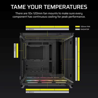 8. Corsair AIR 5400 LX-R LINK Tempered Glass Mid-Tower Case, Black