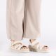 6. Women's beige wedge sandals Rieker V4952-60