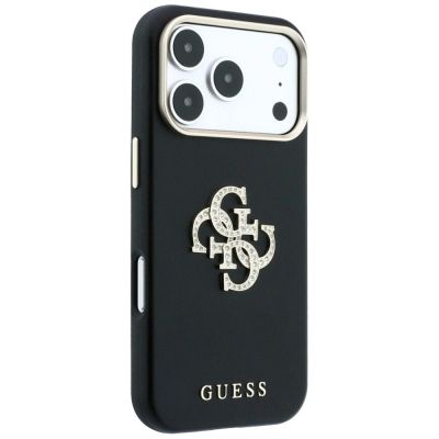 4. Guess Smooth & Big Strass Logo Case for iPhone 18 Pro / 17 Pro - Black