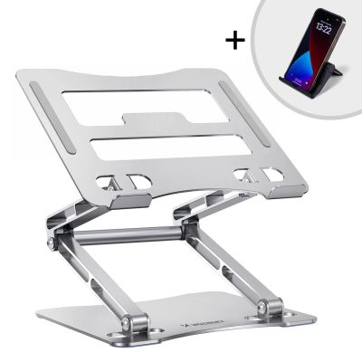 3. Wozinsky WRS-CPY75DSS Aluminum Laptop and Tablet Stand + Free Smartphone Stand - Silver