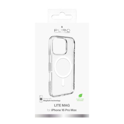3. Puro Lite Mag MagSafe Silicone Case for iPhone 16 Pro Max - Transparent