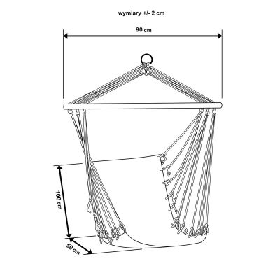 16. BRAZILIAN HAMMOCK HANGING CHAIR 100x50CM NATURA WITH SEWN-IN JUNGLE LIGHT CUSHION