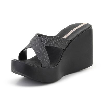 3. IPANEMA HIGH FASHION II SLIDE FEM BLACK/GLITTER/BEIGE 83646-BQ589