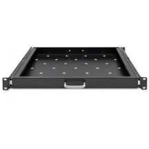 QOLTEC SHELF WITH HANDLE FOR RACK CABINET | 600*600 | EXTENDABLE | BLACK