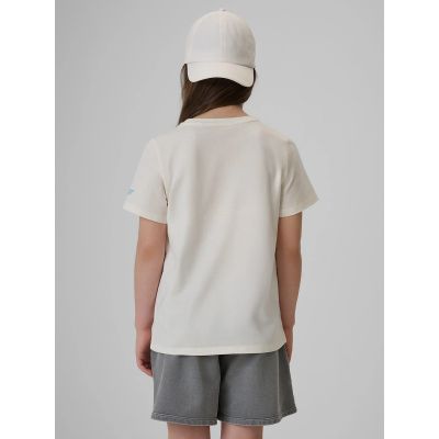 2. Girls' regular printed T-shirt 4F 4FJRAW26TTSHF4325-11S