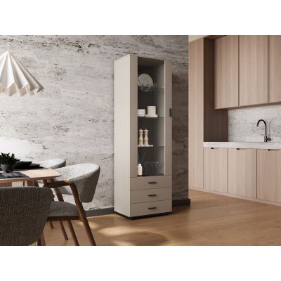 3. Display cabinet S1 SOHO 60x41x192 cashmere+black