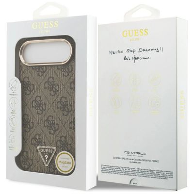 8. Guess 4G Triangle Logo MagSafe Case for iPhone Air Brown - Gold