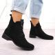 6. Women’s Lace-Up and Zip Ankle Boots, Warm-Lined, Black M.Daszyński SA198-24
