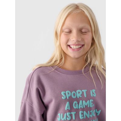 2. Girls' sweatshirt without a hood, 4F Junior 4FJWAW24TSWSF1214-51S