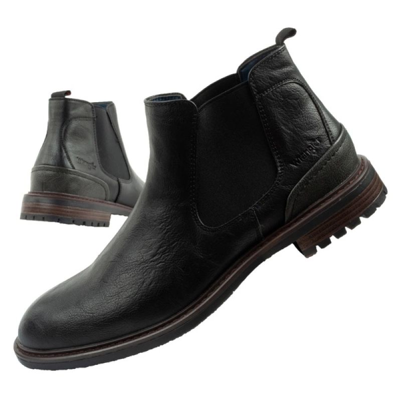 Wrangler Randy men's shoes Chelsea boots elegant fashionable slip-on black