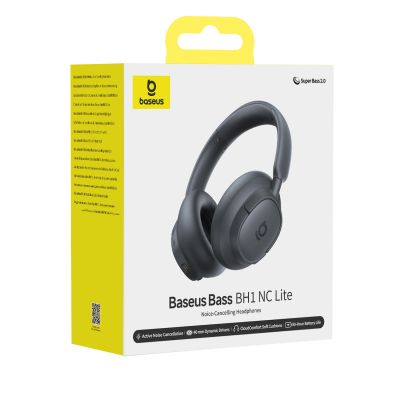 5. Baseus Bass BH1 NC Lite Wireless Over-Ear Headphones with ANC - Gray
